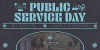 Retro Minimalist Public Service Day Twitter post Image Preview