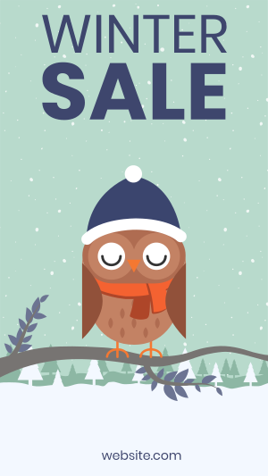 Owl During Winter Facebook story Image Preview