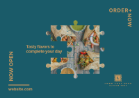Food Puzzle Postcard Design