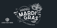 Mardi Gras Mask Twitter Post Design