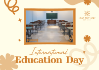 Education Day Celebration Postcard Design