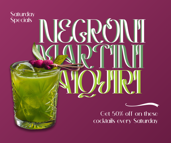 Negroni Martini Daiquiri Facebook Post Design Image Preview
