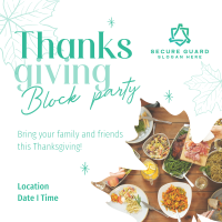 Thanksgiving Block Party Instagram Post Design