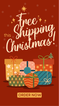 Modern Christmas Free Shipping Instagram story Image Preview