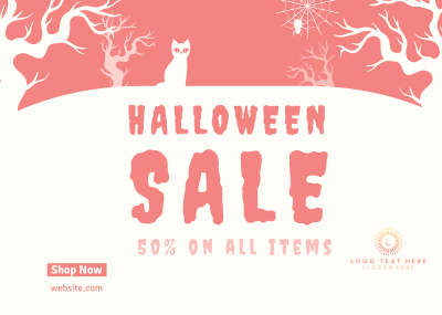 Spooky Midnight Sale Postcard Image Preview