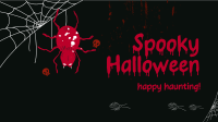 Halloween Spider Greeting Facebook Event Cover Design