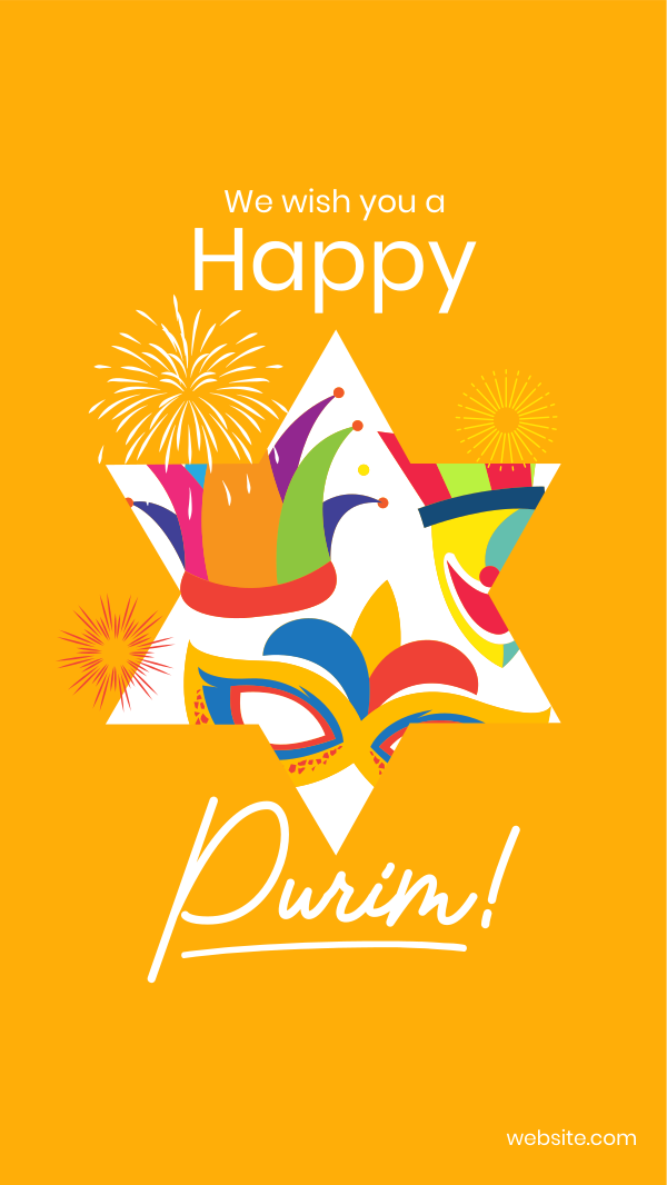 Purim Festival Facebook Story Design Image Preview