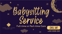 Cute Babysitting Services Facebook Event Cover Design
