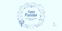Happy Passover Wreath Twitter post Image Preview
