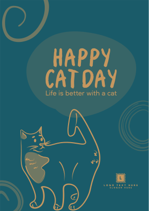 Swirly Cat Day Poster Image Preview