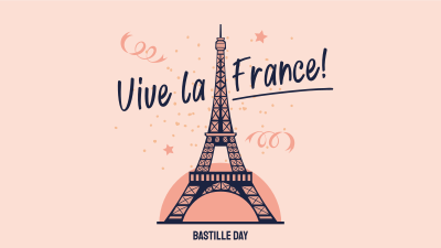 Eiffel Tower Bastille Greeting  Facebook event cover Image Preview