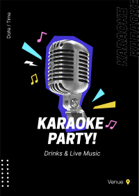 Karaoke Party Mic Flyer Design