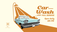 Car Wash Retro Facebook Event Cover Image Preview