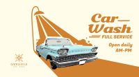 Car Wash Retro Facebook Event Cover Image Preview