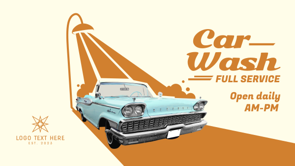 Car Wash Retro Facebook Event Cover Design Image Preview