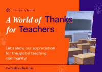 Modern Teachers Day Postcard Design