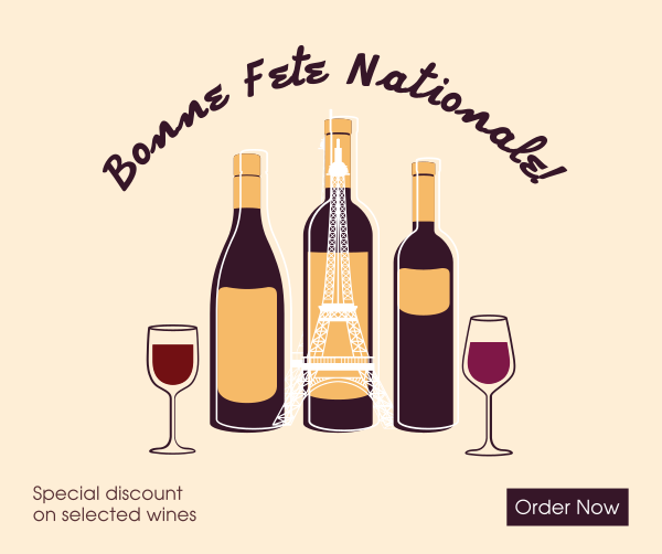 Bastille Day Wine Facebook Post Design Image Preview