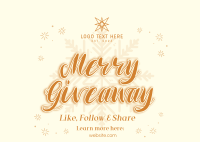 Merry Giveaway Announcement Postcard Design