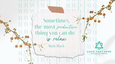 Unwind Unplug Quote Facebook event cover Image Preview