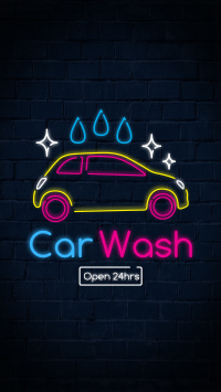 Neon sign Car wash Facebook Story Design