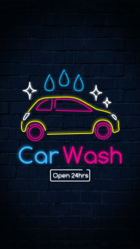 Neon sign Car wash Facebook Story Image Preview