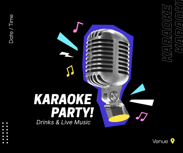 Karaoke Party Mic Facebook Post Design Image Preview