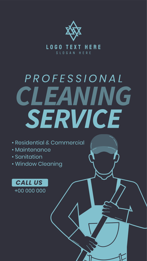 Janitorial Cleaning Instagram Story Design Image Preview