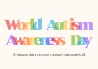 Autism Awareness Postcard Design