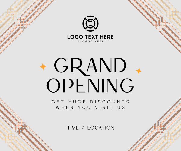 Art Deco Grand Opening Facebook Post Design Image Preview