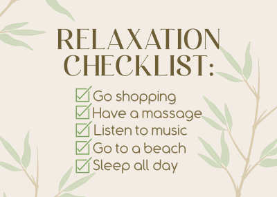 Nature Relaxation List Postcard Image Preview
