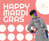 Mardi Gras Circles Facebook Post Design