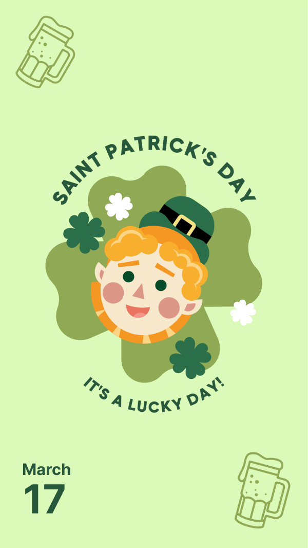 Smiling St. Patrick Facebook Story Design Image Preview