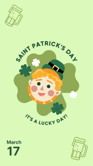Smiling St. Patrick Facebook story