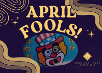 Groovy April Fools Greeting Postcard Design