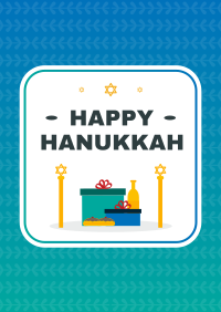 Hanukkah Gradient Pattern Flyer Design