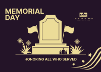 Memorial Day Tombstone Postcard Image Preview
