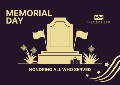 Memorial Day Tombstone Postcard Image Preview