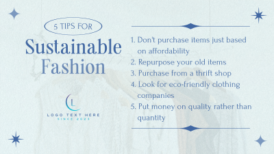 Stylish Chic Sustainable Fashion Tips Facebook Event Cover Image Preview