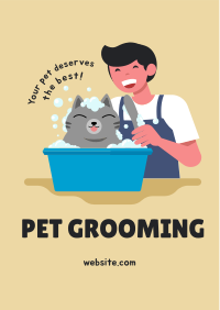 Grooming Cat Flyer Design