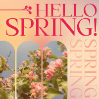 Retro Welcome Spring Instagram Post Design
