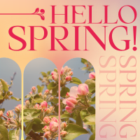 Retro Welcome Spring Instagram post Image Preview