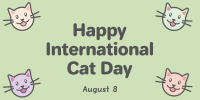 Colorful International Cat Day Twitter post Image Preview