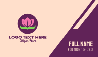 Pink Lotus Flower Business Card Design