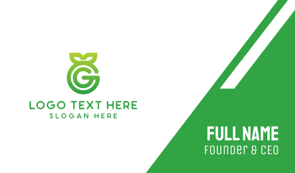 Green Leaf G Business Card Design Image Preview