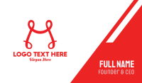 Red Ribbon M Business Card Design Image Preview