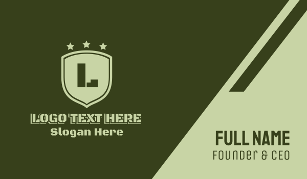 Army Shield Lettermark Business Card Design Image Preview