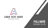 Gradient Glitch Letter A Business Card Design