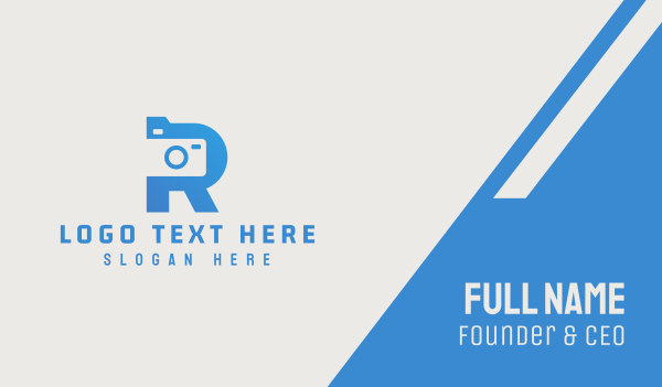 Blue Camera Letter R  Business Card Design Image Preview