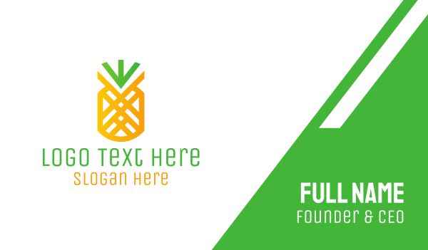 Modern Pineapple Outline Business Card Design Image Preview