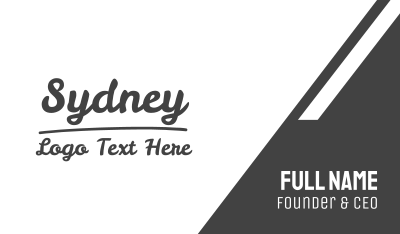 Sydney Text Font Business Card